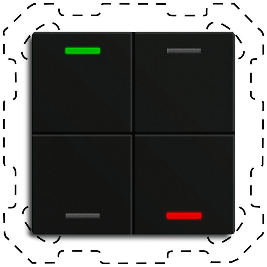 EB-Taster KNX RGBW MDT BE-TAL60T416.01 4T/4B Temp.schwarz matt "neutral"