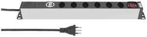 Presa multipla 19" A. Steffen ALU MODULAR 6×T13 3m 1UA nero/alluminio