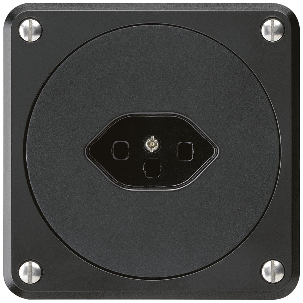 UP-Steckdose robusto Typ 23 schwarz ohne Klappdeckel für Kombination