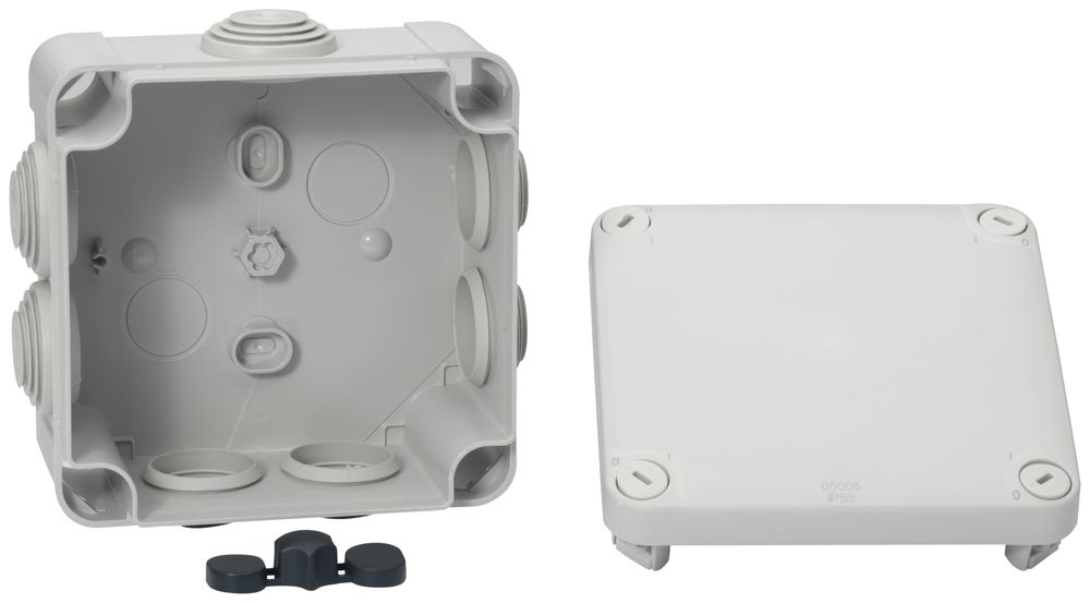 AP-Abzweigdose Mureva 105×105×55mm leer grau IP55