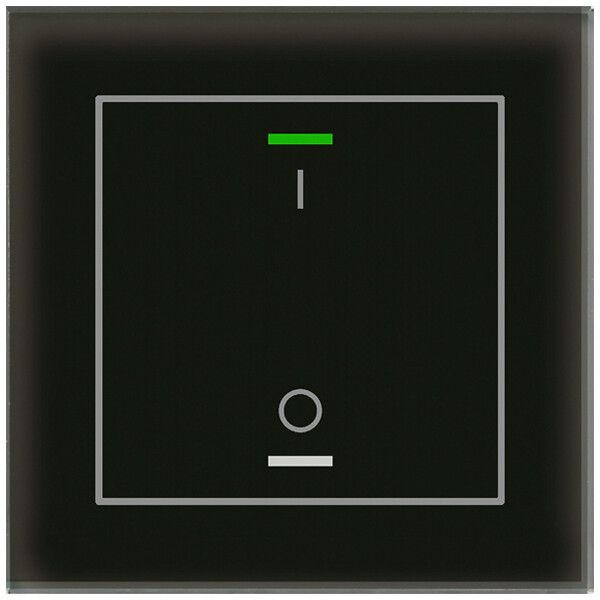 Pulsante KNX RGBW INC MDT BE-GTL1TS.B1S 1t/2a temp.vetro nero "I/O"