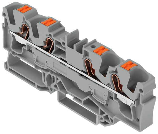 Borne de passage joignable WAGO TOPJOB S 6mm² 41A 800V Push-in 4×1 DIN35 gr