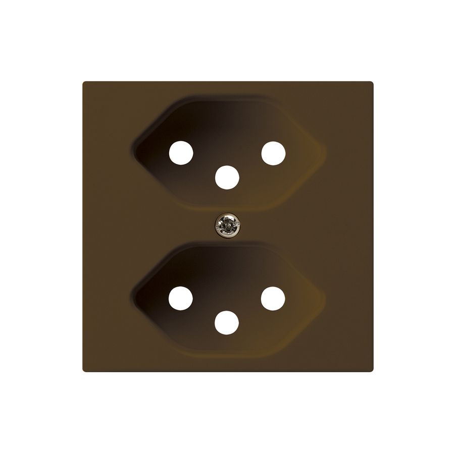 Placca frontale kallysto 2×T13 60×60mm marrone con protativo bambini