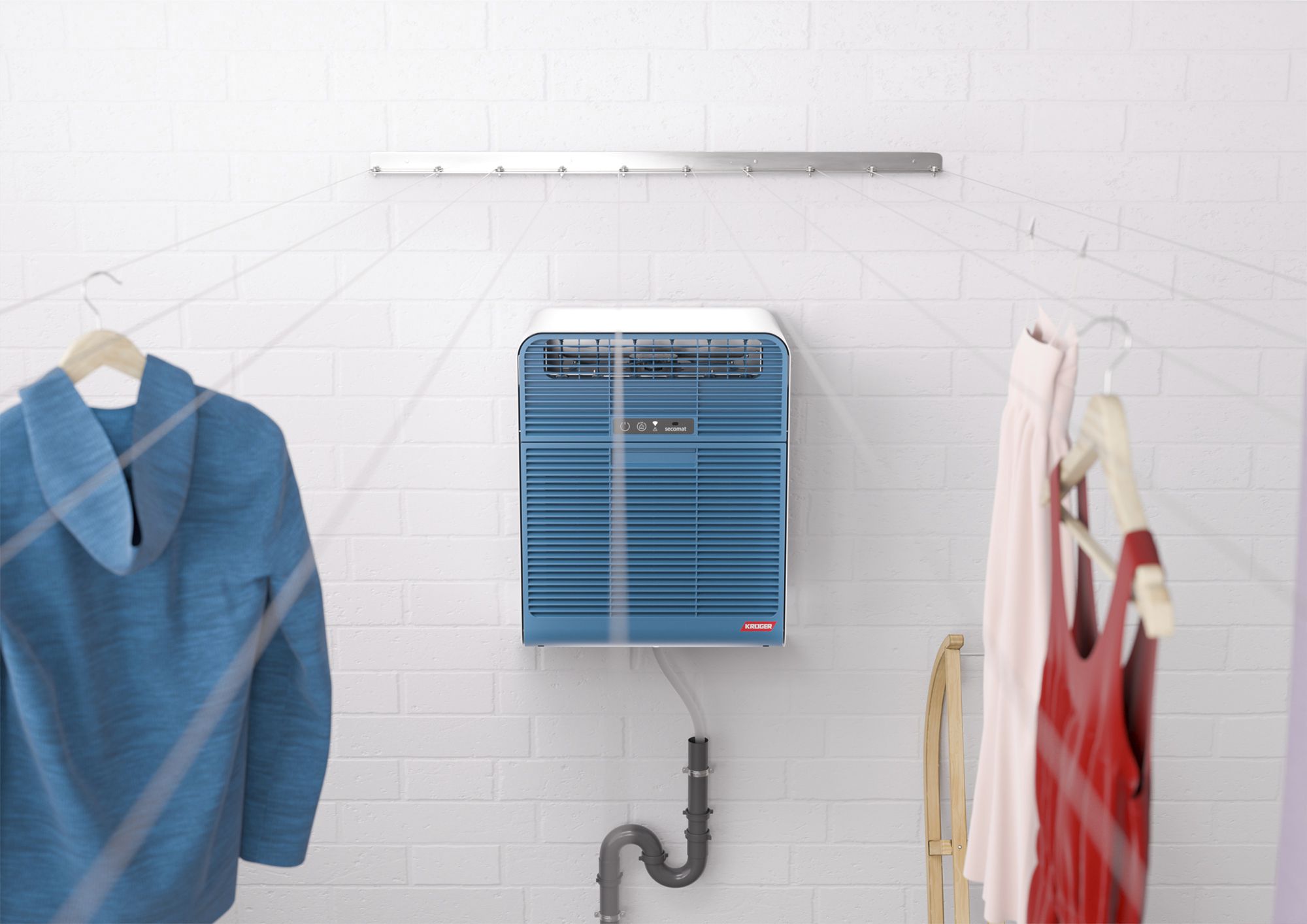 Wäschetrockner Krüger SECOMAT 6 15kg 870W 230V 10A 5…30 °C blau/weiss