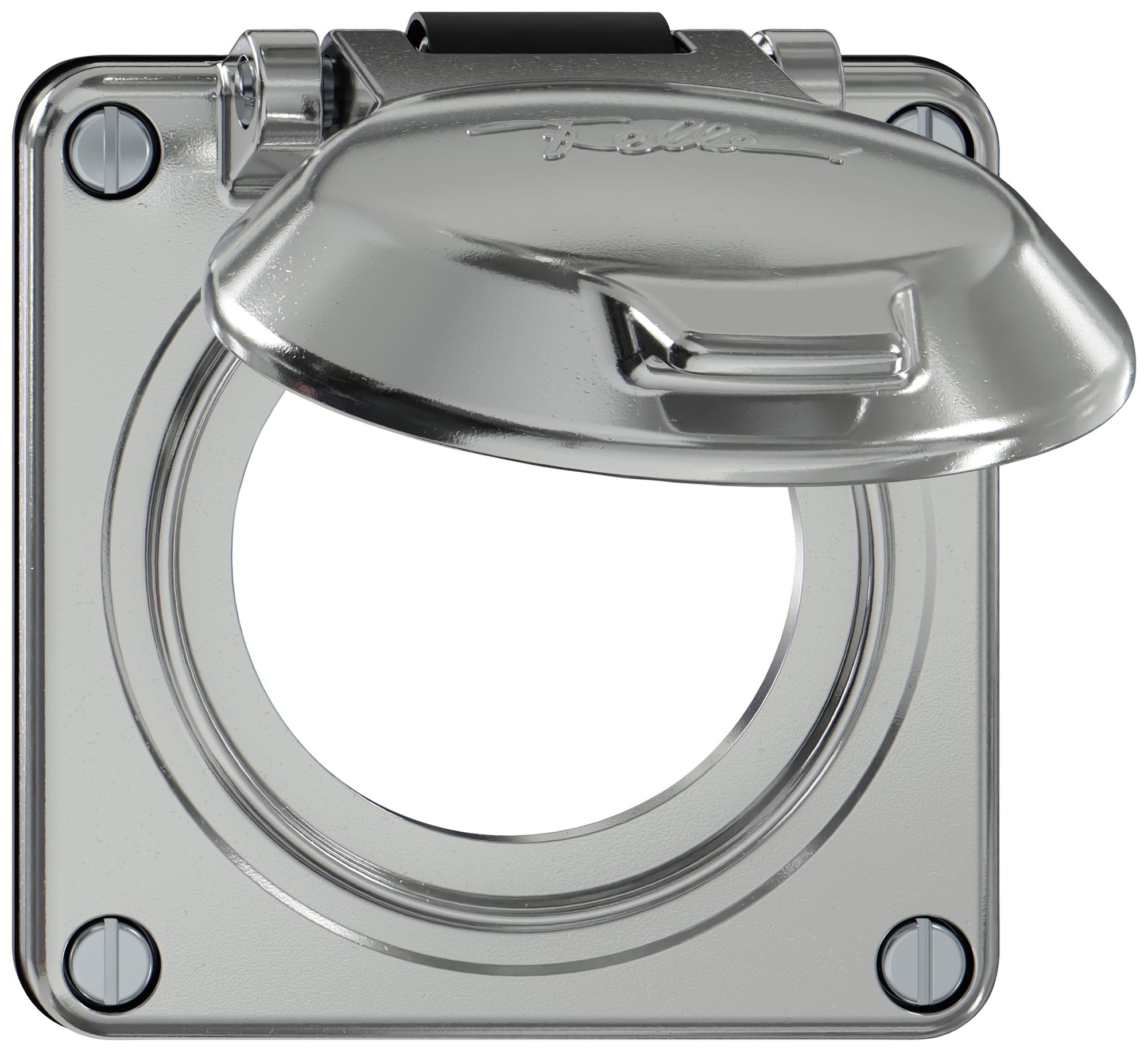 Oberteil ELEMENT SNAPFIX® m.Klappd.f.Steckd.IP20 Achse&Spannfeder isol.Ø53mm alu