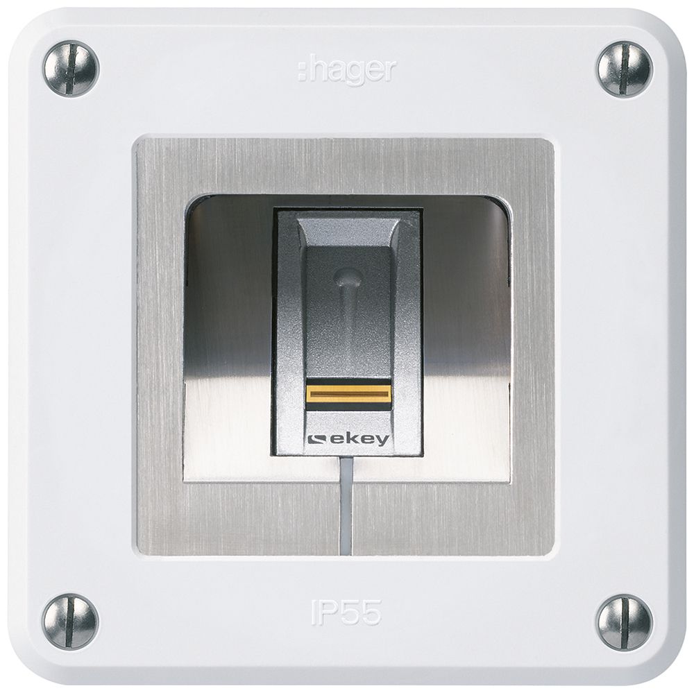 NUP-Fingerscanner Hager ekey RFID robusto C weiss