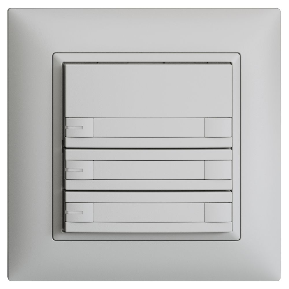 Poussoir KNX RGB ENC EDUE FMI, 250mW, a.LED RGB, papier, 3×pouss., C.2×T., grc