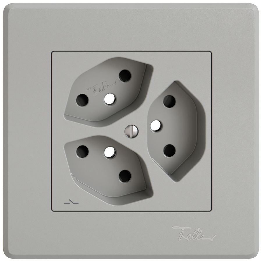 Kit di montaggio INC EDIZIO.liv SNAPFIX® per presa 3×T13 separata shutter grc