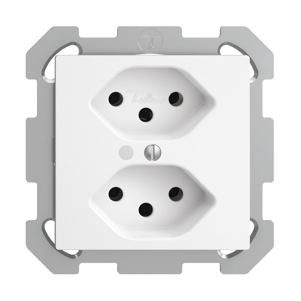 UP-Steckdose EDIZIOdue 2×T13 weiss mit LED grün
