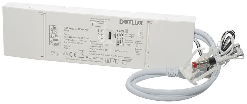 Notlicht-Set DOTLUX 1.9W 3…8h 6.4V LED ST LiFePO4