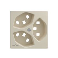 Montageset Feller EDIZIOdue, für Steckdose 3×T23 1×getrennt, crema