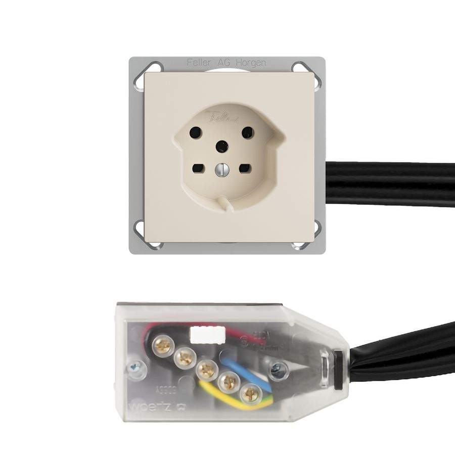 Prise INC EDIZIOdue T15 crema pour câble plat Technofil