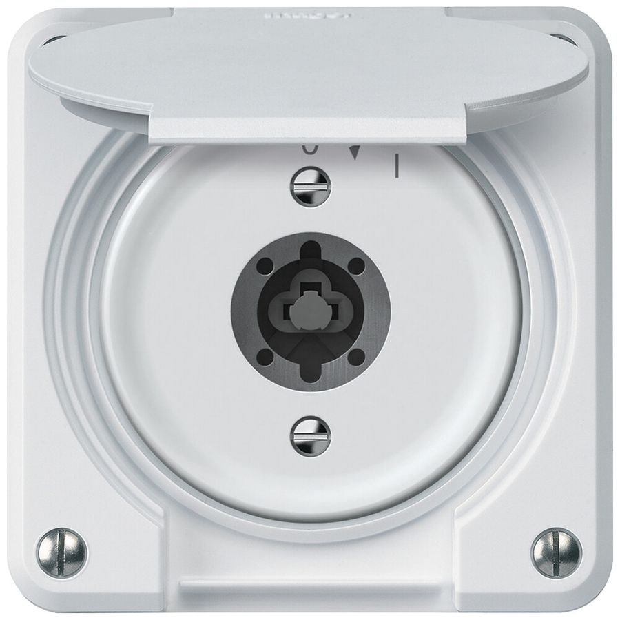 Schlüsselschwenktaster robusto 2P 2NO 20A 250V 86×86mm weiss
