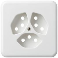 Abdeckplatte basico 3×Typ 13 Isolierstoff weiss mit Kinderschutz