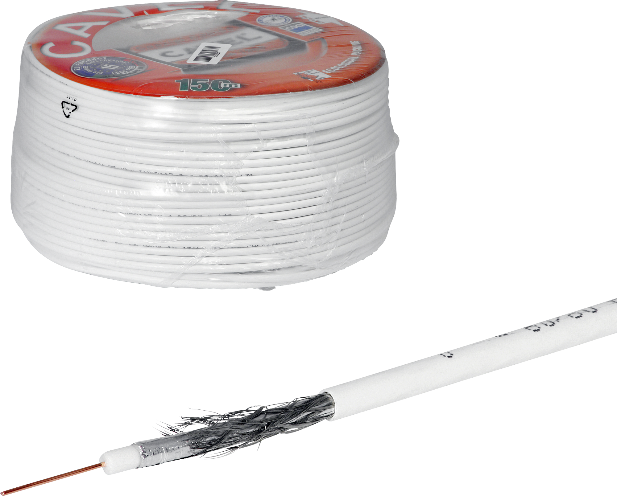 TV/Radio-Koaxialkabel 75 Ohm Ø4.3mm weiss Eca