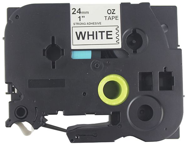 Cassette ruban compatible avec OZE-S251, 24mm×8m, blanc/noir