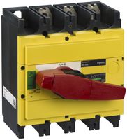 Interuttore di carico Schneider INS 3L 630A con maniglia rotativa rosso/giallo