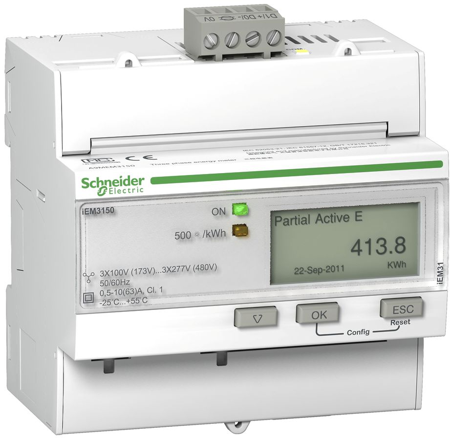 REG-Energiezähler Schneider Electric iEM3150 3P+N 63A Modbus
