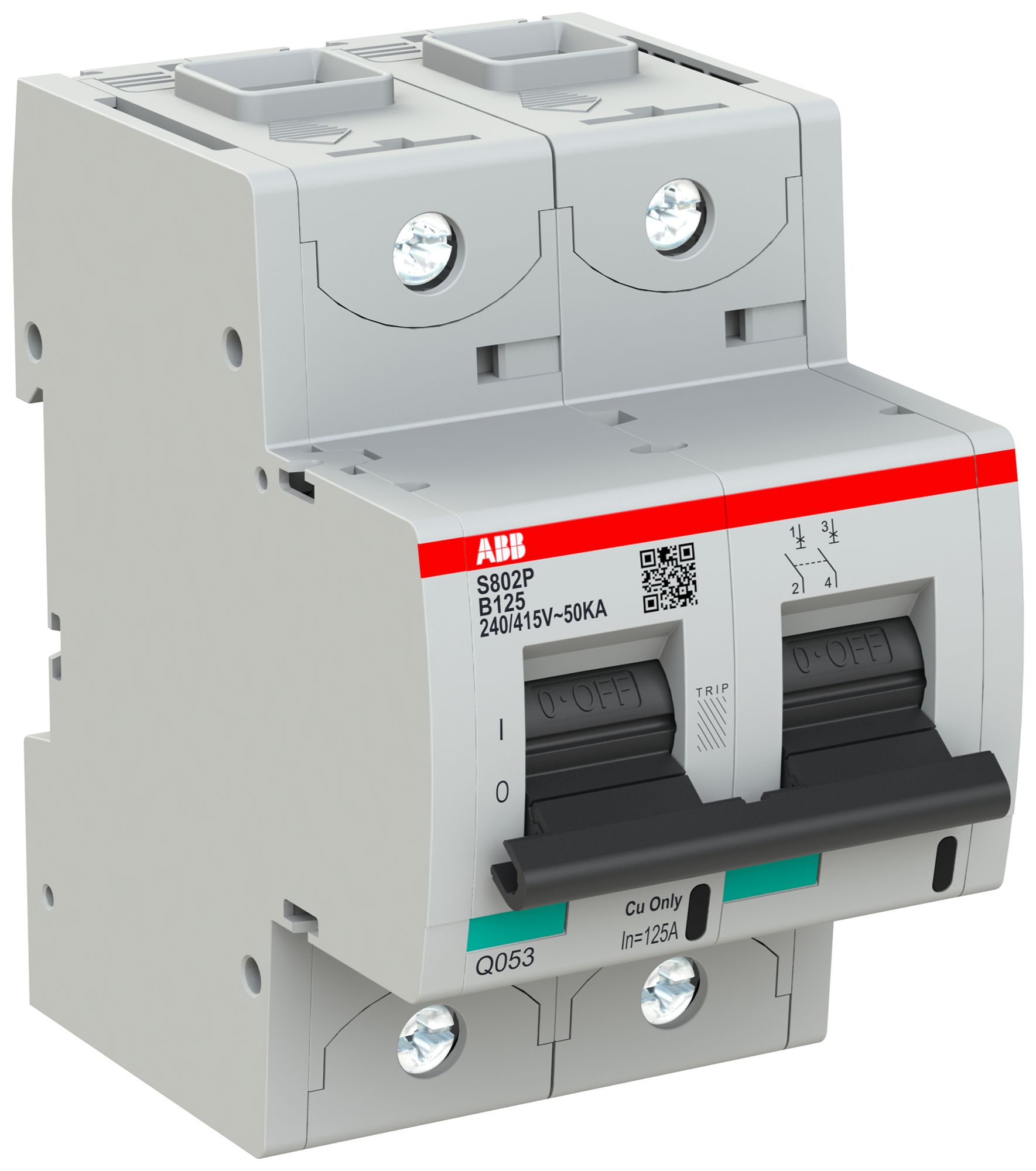 Leitungsschutzschalter ABB S802P-B125 2P 400V B-125A 50kA 3.5TE