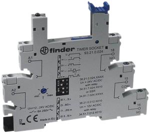 Zoccolo per relè Finder Serie 93 TIMER p.relè Serie 34, 6…24VUC mors.a vite