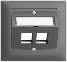 EB-Montageset EDIZIOdue FKE, mit Schrägauslasshaube, für 2×Keystone, dunkelgrau