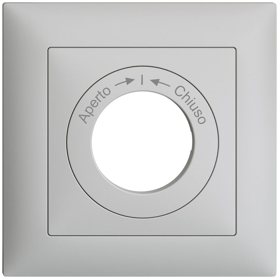 Kit frontal EDIZIOdue Aperto->I<-Chiuso gris clair 88×88mm pour contact pivotant
