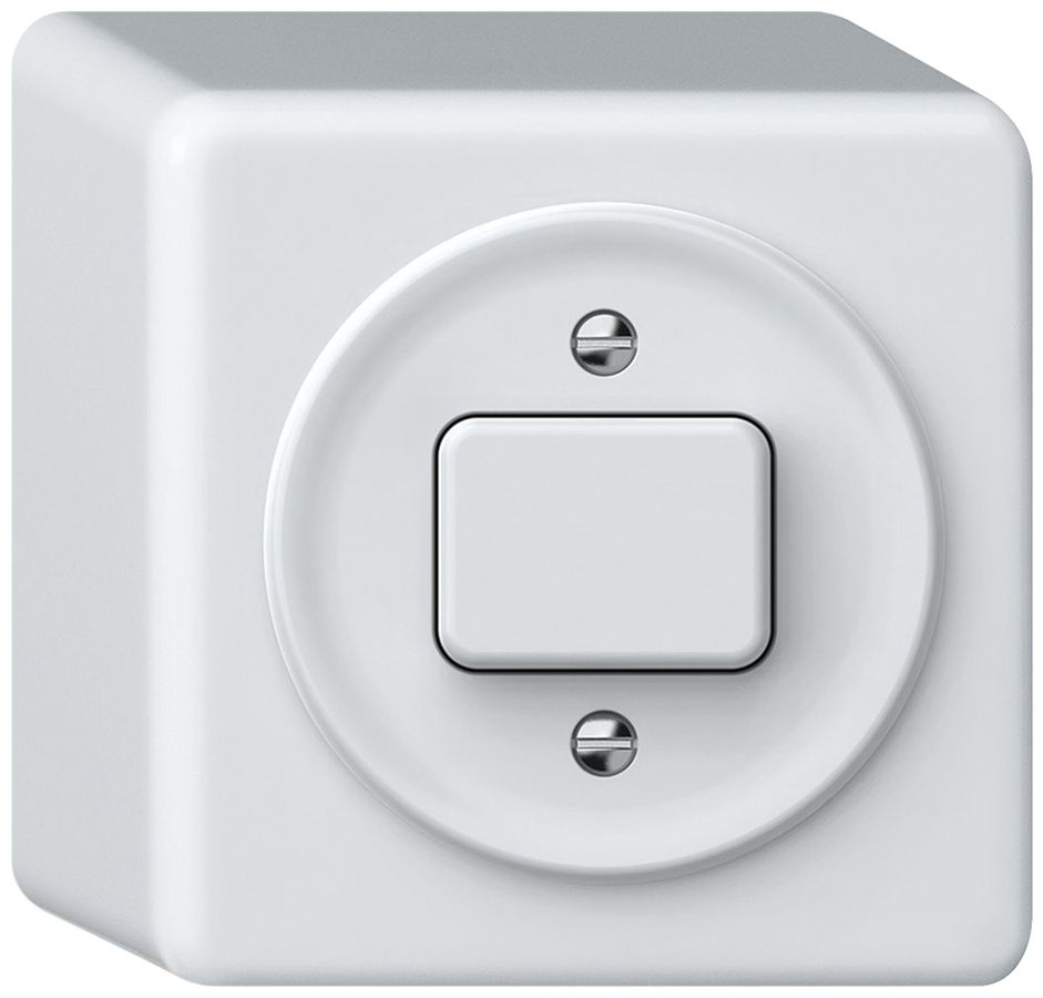 AP-Drucktaster Hager origin 1CO 10A 230V 88×88×54mm weiss