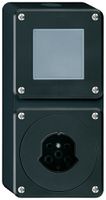 AP-Kombination Hager robusto I-I vertikal 3/1L+Typ 15, ohne Abdeckung, schwarz