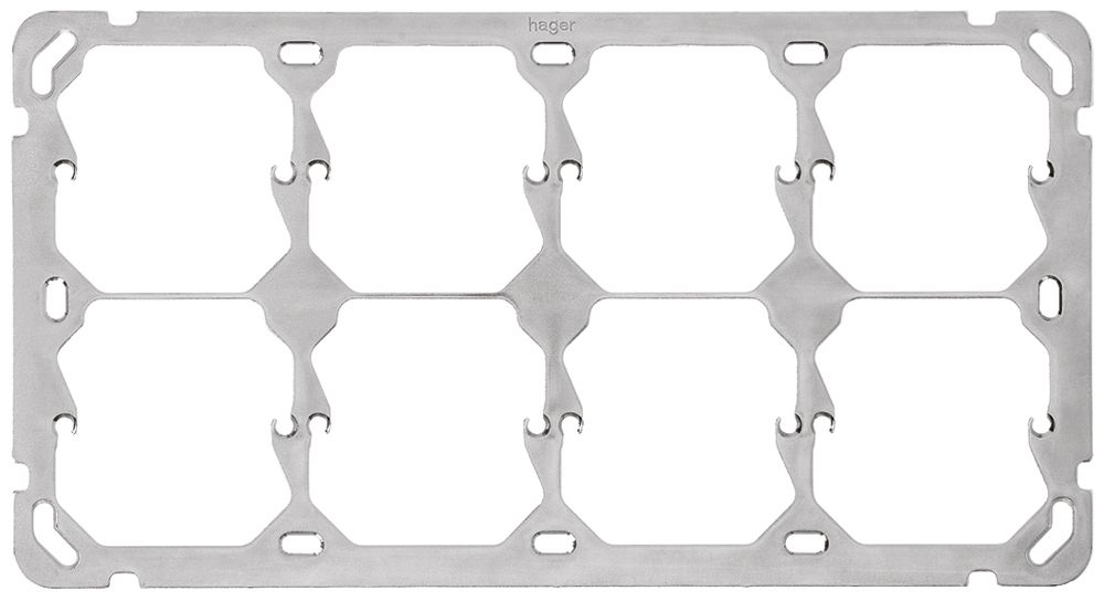 Befestigungsplatte Hager 2×4 horizontal 257×137mm