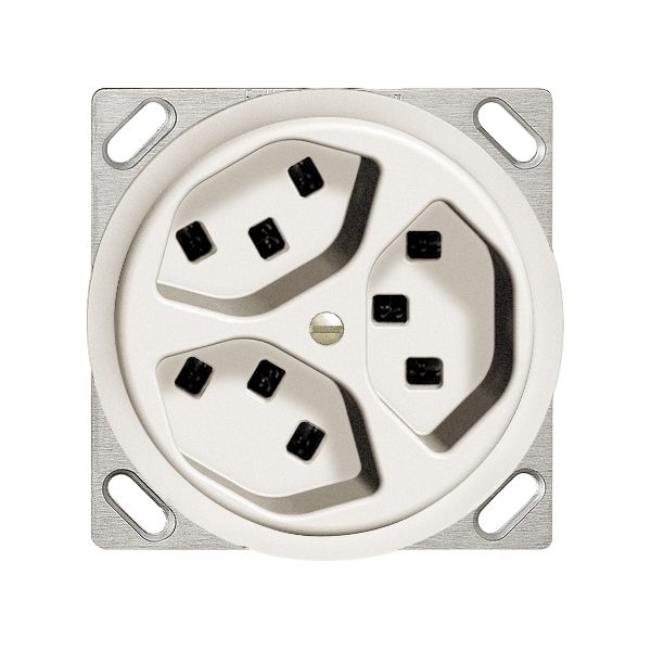 EB-Steckdose 3×T23 16A weiss FH, mit Steckklemmen