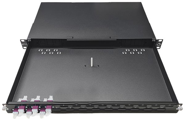 Breakoutbox 19" Dätwyler OV-SO 6×LCD/PC violett OM4 versetzt 1HE schwarz