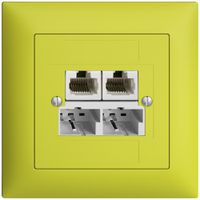 UP-Dose SOHO 2×TT/2×RJ45/u lemon getr.ITplus EDIZIOdue