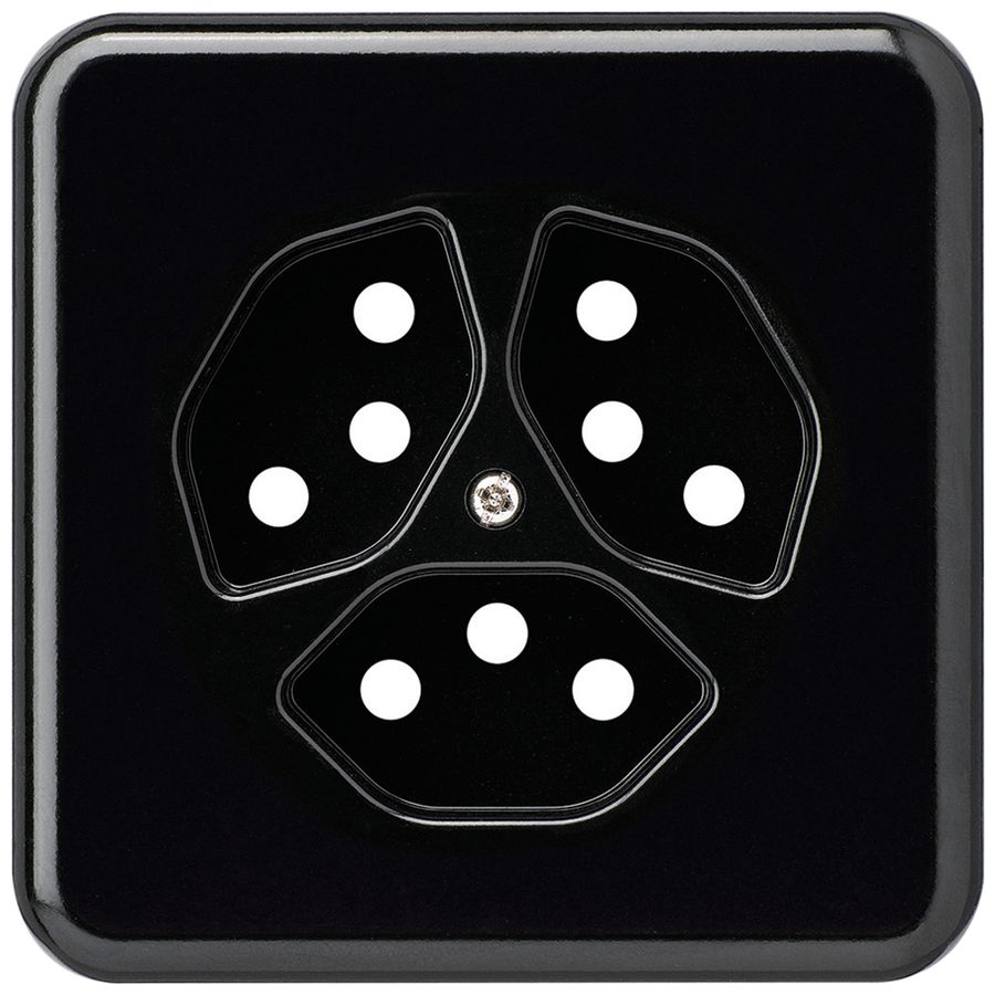 Plaque de recouvrement IS 3×type 13 basico noir avec sécurité enfants