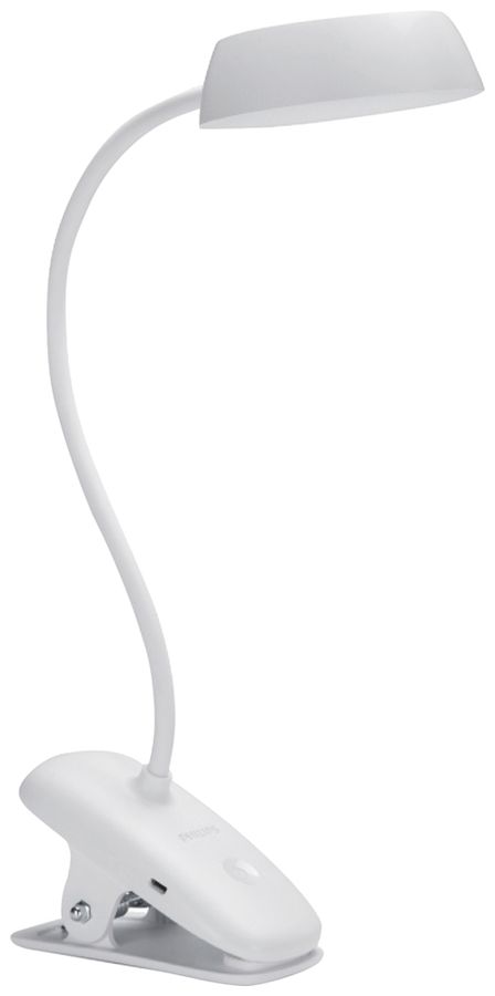 LED-Tischleuchte Philips Donutclip 3W 175lm 4000K DIM weiss USB Typ A