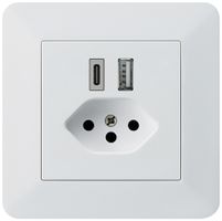 UP-USB-Ladesteckdose kallysto.trend 18W PD 1×Typ A 1×Typ C T13 weiss