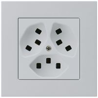 UP-Steckdose Hager kallysto.pro 3×T23 C lichtgrau