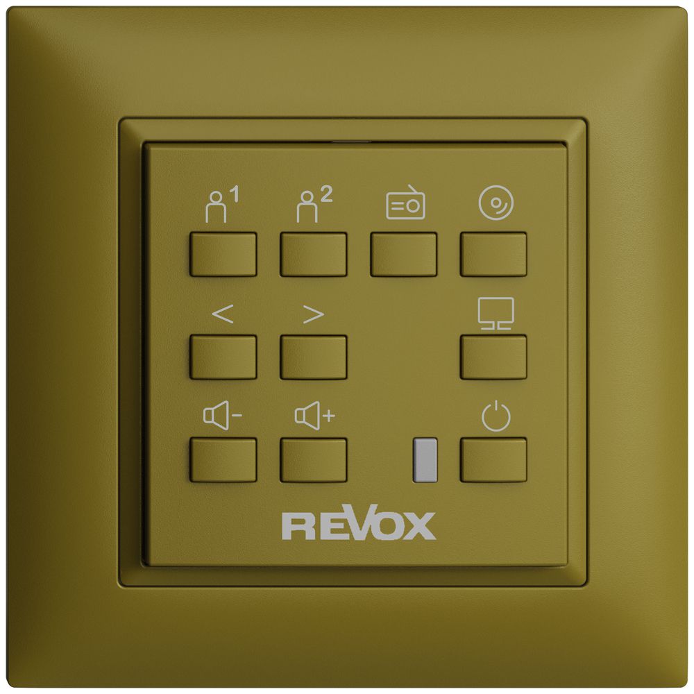 Commande murale EDIZIOdue pour Voxnet FMI, avec 10 bout., LED, IR, olive