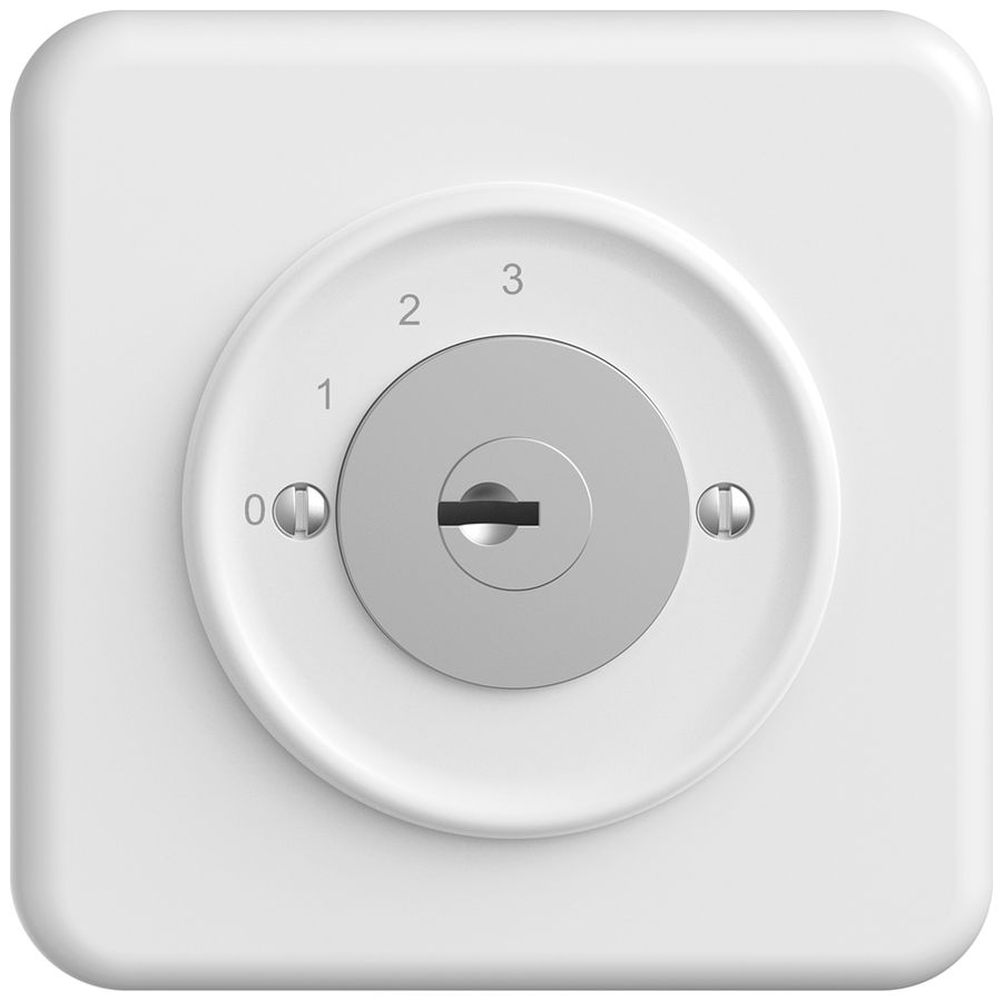 Interrupteur à clé ENC STANDARDdue a.KABA 1262KA/631984 1P 0-1-2-3 p=77mm bc