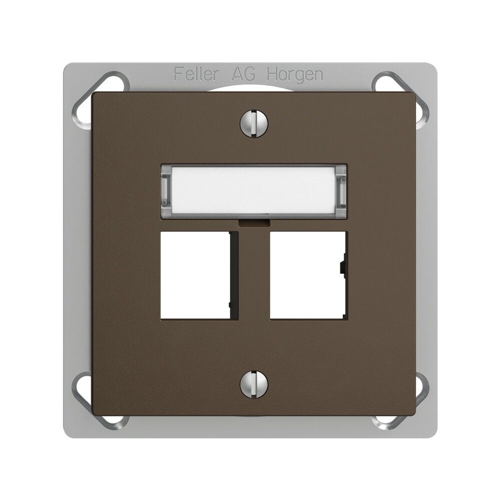 EB-Montageset EDIZIOdue Geradeauslass, für 2×RJ45 freenet, coffee