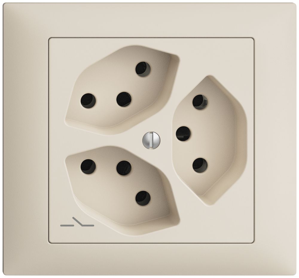 Prise INC EDIZIOdue 3×T13 crema 1×S