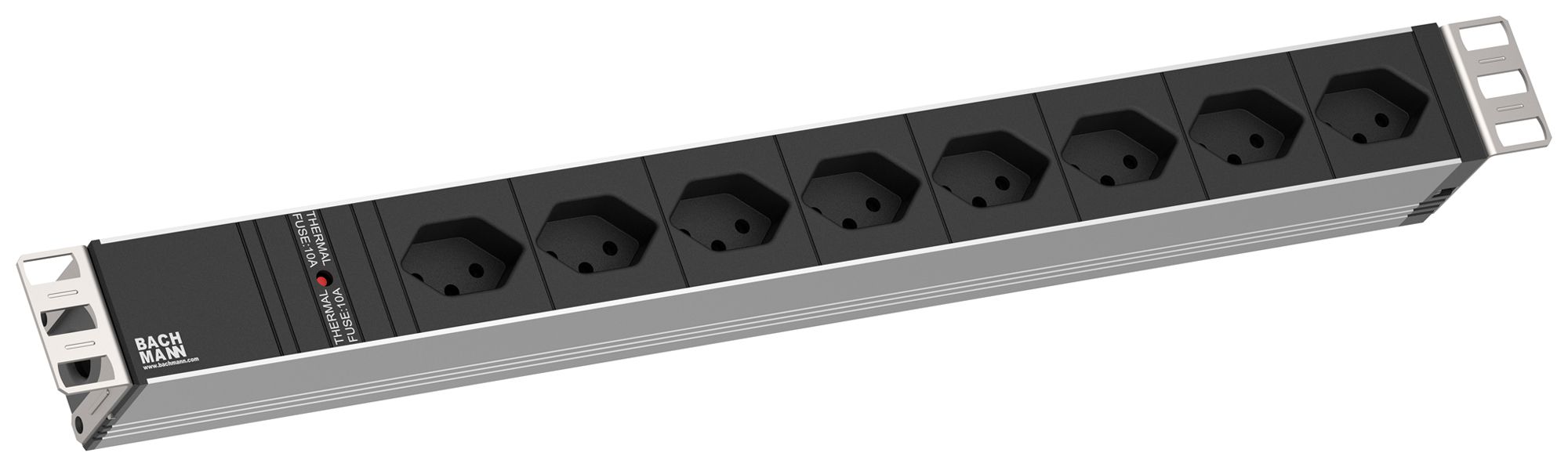 Prise multiple 19" BACHMANN 8×T13 3m 1UH noir