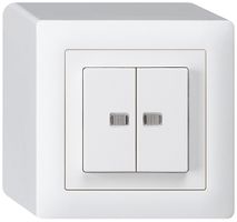 AP-Leuchtdruckschalter kallysto 1/3+3/1 mit 2 Linsen weiss