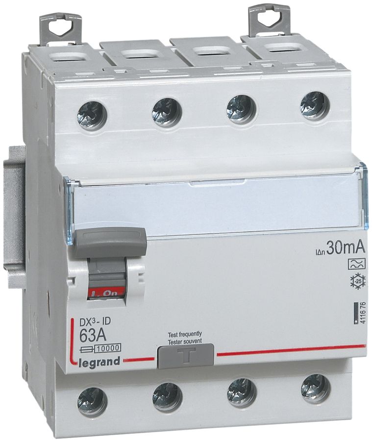 Fehlerstromschutzschalter Legrand DX3standard 4P 400V 63A 0.03A Typ A 4TE
