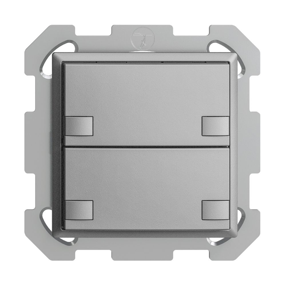 UP-KNX-Taster RGB EDUE, 250mW, o.LED, 2×Taste, 2×Tastenb., si