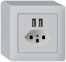 Prise AP 2×USB & T23 kallysto Q 2400mA gris clair