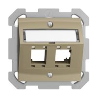 UP-Montageset EDIZIOdue, mit Schrägauslasshaube, für 2×RJ45, sand