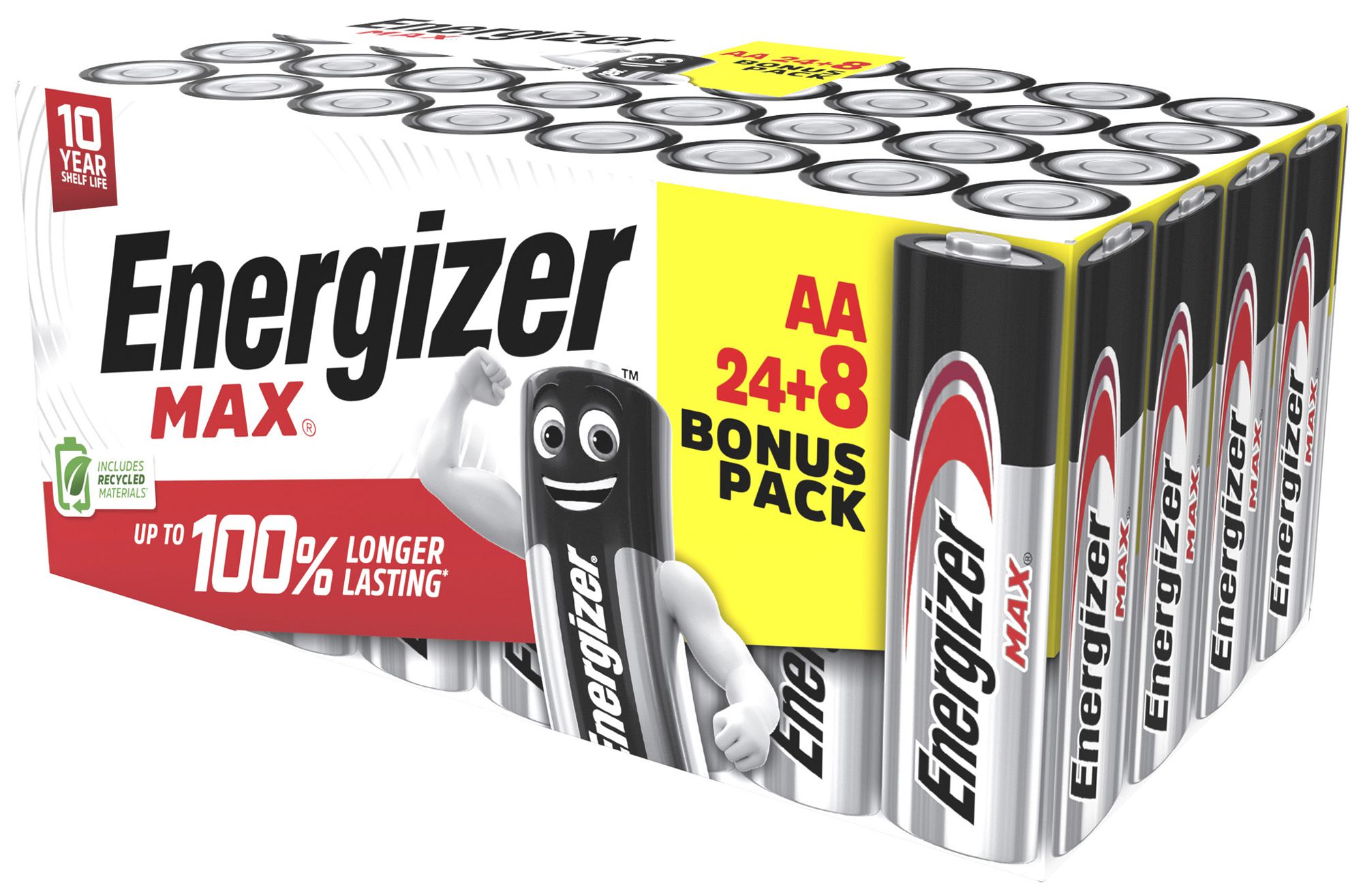 Batterie alcaline Energizer Max Mignon (AA) LR6, 1.5V, boîte 32pièces