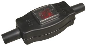 Schnurzwischenschalter ELBRO, 16(4)A, 250VAC, 2-polig, IP44, schwarz