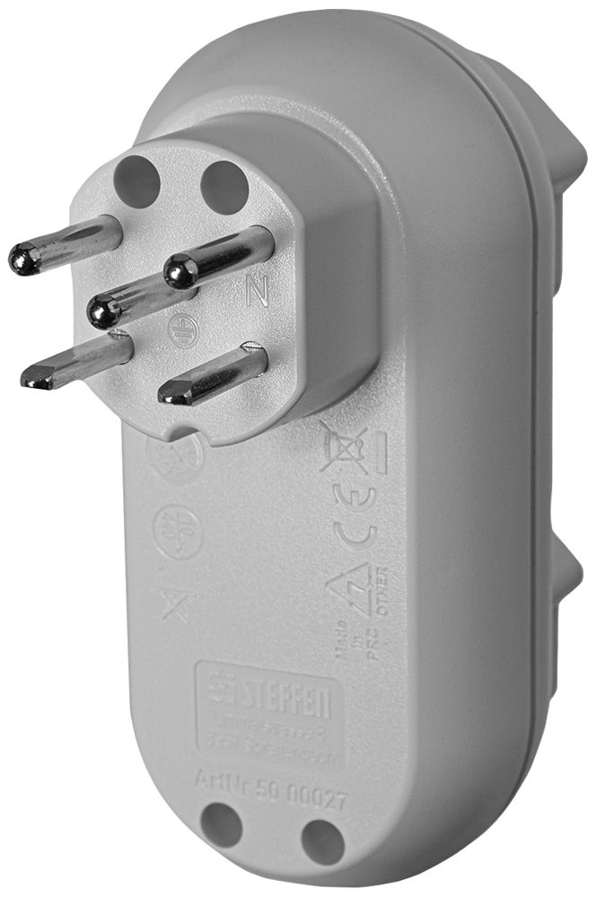 Fiche multiple Steffen STRONG 2×T15 10A 400V IP20 blanc