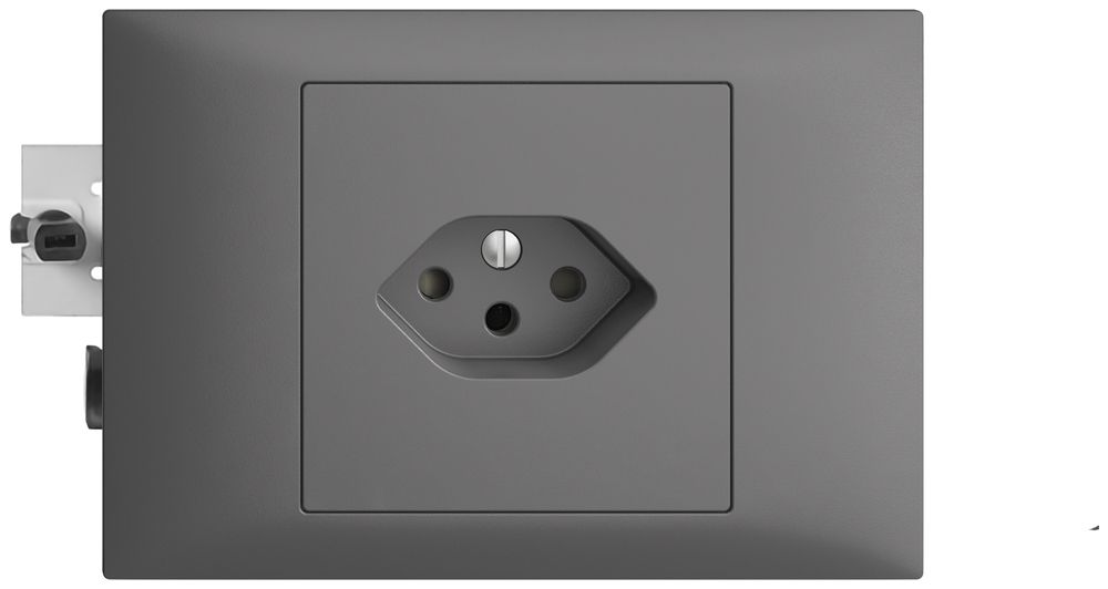 EB-Steckdose EDIZIOdue T13 dunkelgrau 45…69mm
